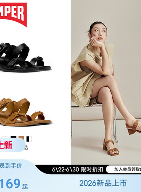 【新品】Camper看步女鞋Kora Sandal优雅夏季中跟一字搭扣凉鞋