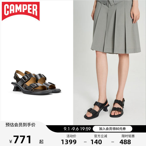 Camper看步女鞋Dina夏季高跟凉鞋