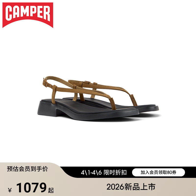 【新品】Camper看步女鞋Dana简约夏季低跟凉鞋日常休闲人字拖鞋
