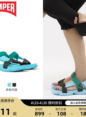 Camper看步女鞋Karst夏季新款时尚沙滩鞋防滑魔术贴厚底休闲凉鞋