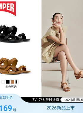 【新品】Camper看步女鞋Kora Sandal优雅夏季中跟一字搭扣凉鞋