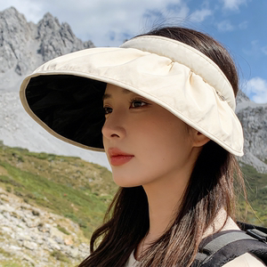 贝壳帽空顶防晒帽女2026新款大帽檐遮脸户外徒步露营太阳遮阳帽子