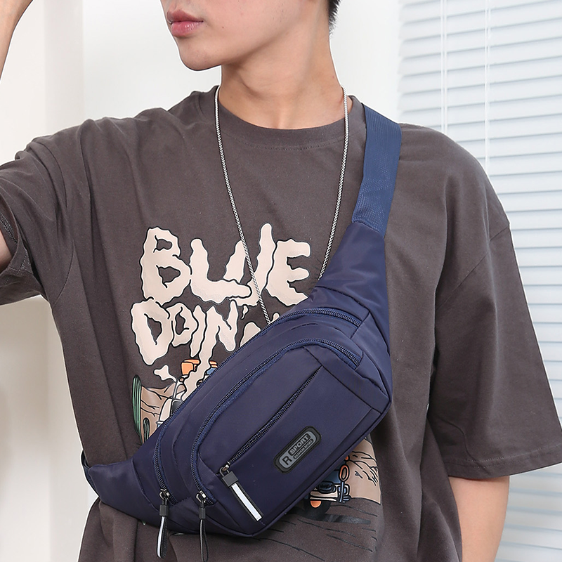 男士多功能斜挎胸包大容量运动腰包户外工作休闲旅行手机袋防泼水