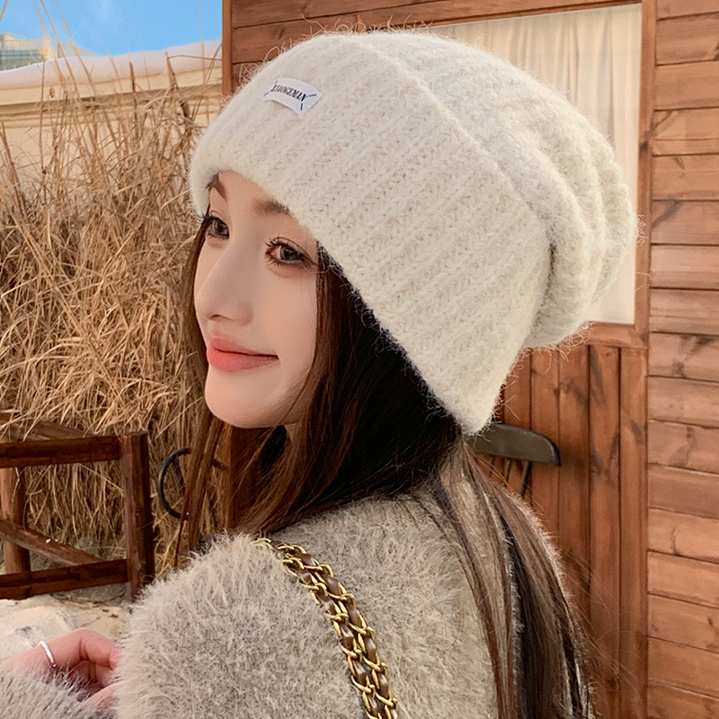 韩系针织帽子女士秋冬季2025新款加厚毛线帽大头围显脸小登山冷帽