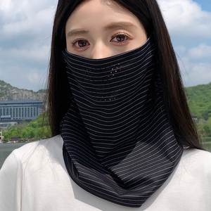 防晒面罩全脸防紫外线挂耳面巾护颈脖子网红遮阳脸罩开车骑行面纱
