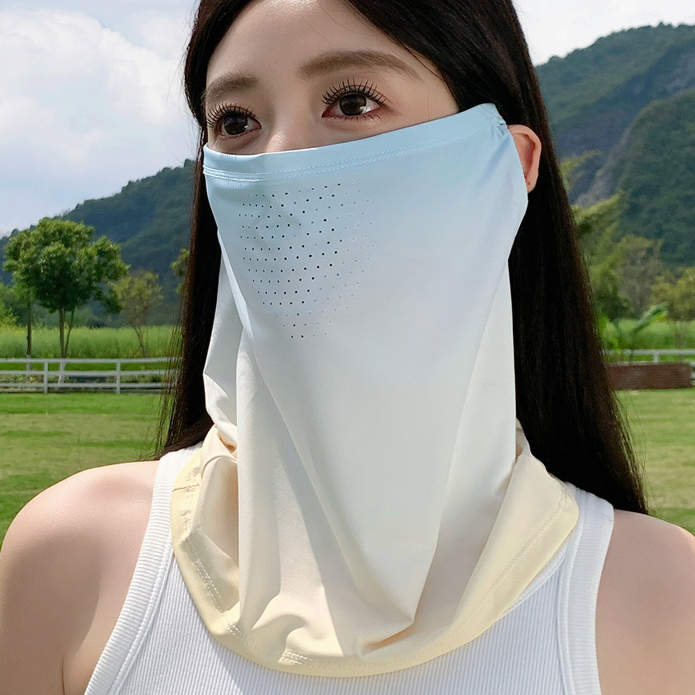 透气孔设计夏季护颈冰丝防晒面罩