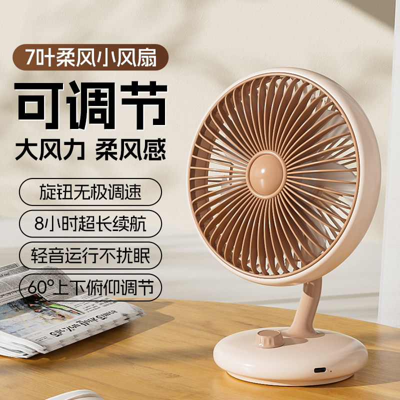 小风扇桌面超静音办公室桌上复古随身学生宿舍床头小型迷你台式