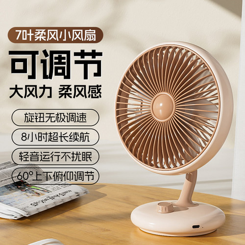 小风扇桌面超静音办公室桌上复古