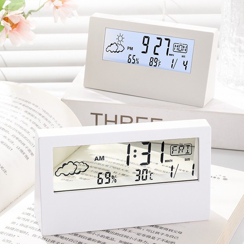 LED静音智能天气电子钟表