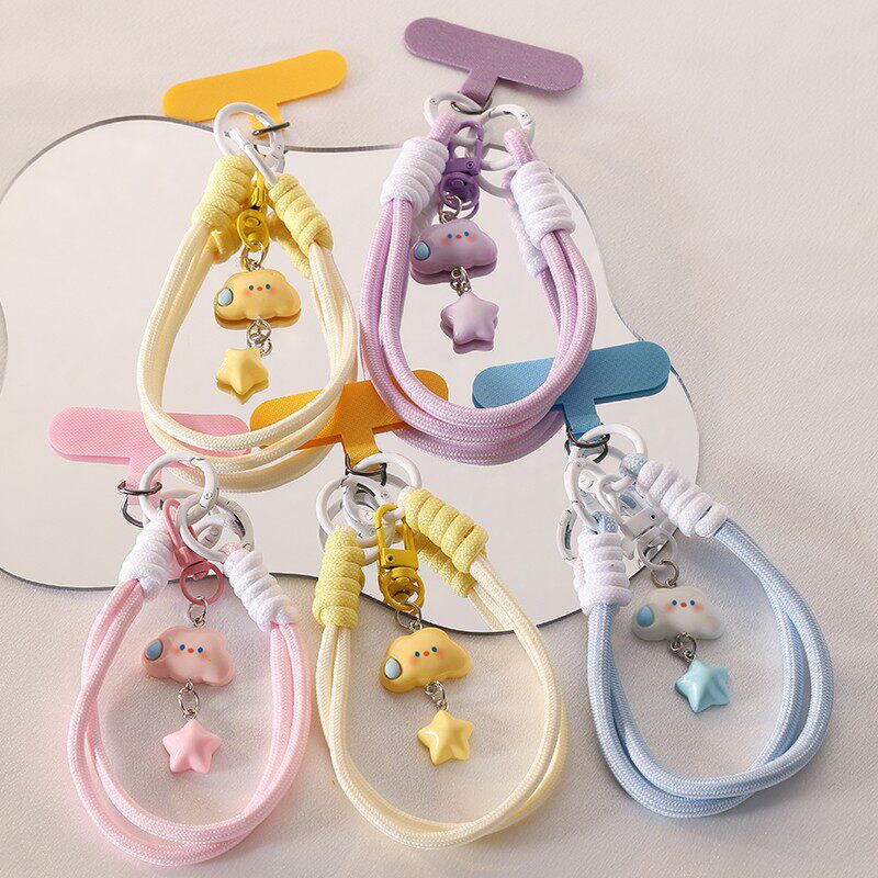 ins风无语云朵星星挂饰手机挂绳腕带相机钥匙扣挂链挂件相机通用