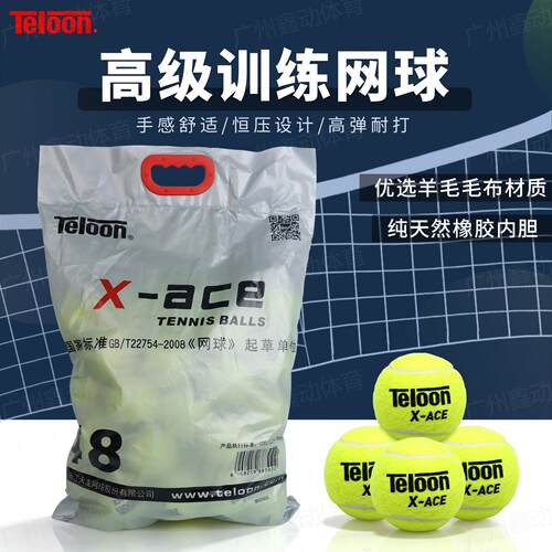 Teloon天龙网球X-ACE网球专业初学者训练球比赛网球高弹耐磨整袋