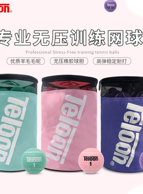 Teloon天龙网球粉色网球散装男女初学专业耐打无压训练习比赛网球