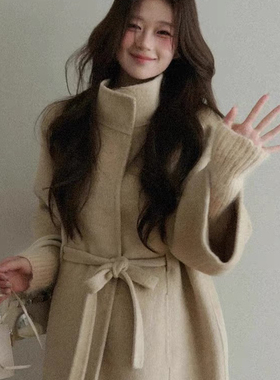 TOO家-斗篷羊毛呢子外套羊毛外套(配腰带)(含100澳毛)2509013367X