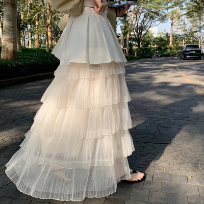 SANTA GROVE-紧层层网纱百褶屁帘蛋糕纱裙半身裙(配屁帘)S265031