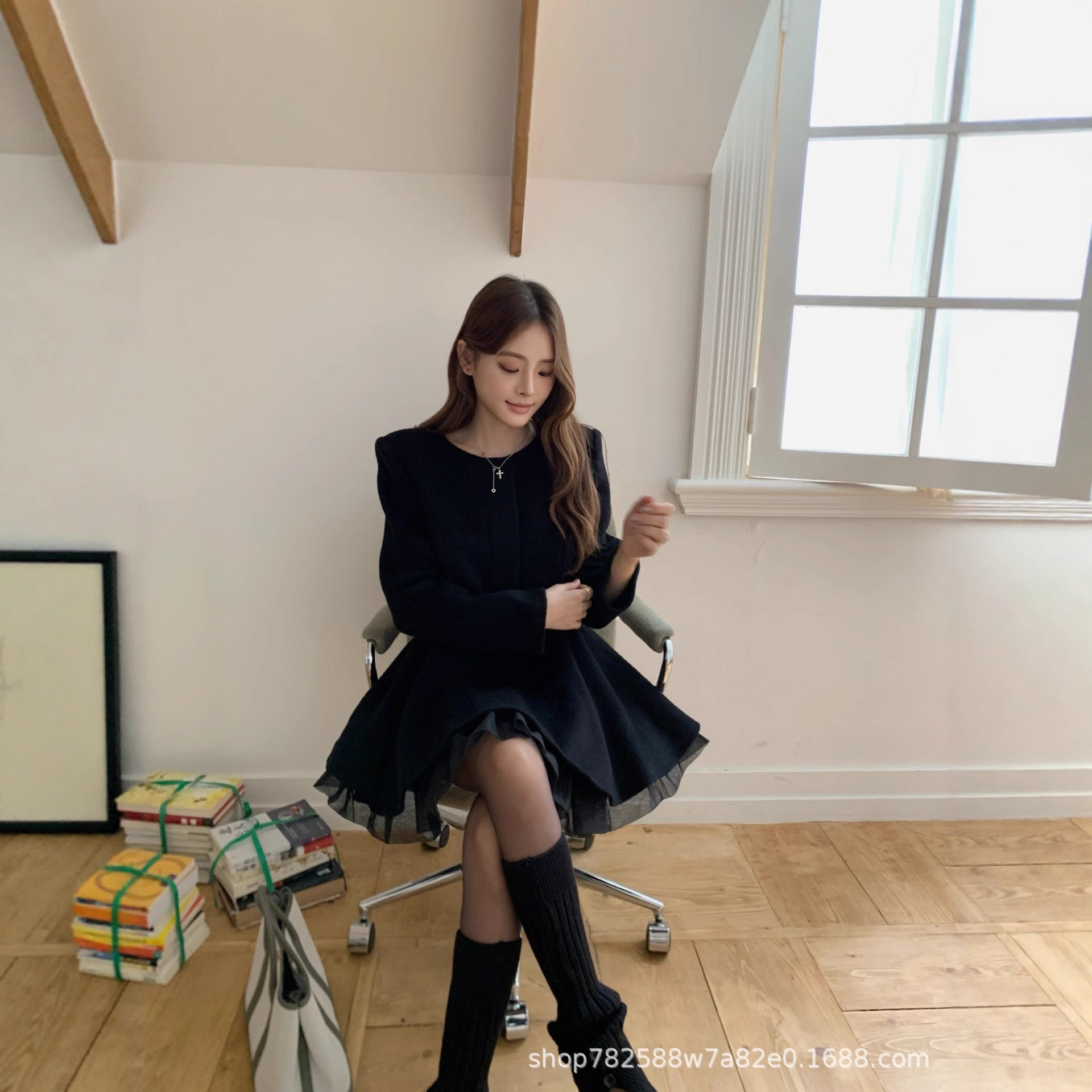 25冬新韩东大门双面手缝羊毛背心收腰连衣裙套装小个子显高CF-193,女装/女士精品,羊绒衫,淘宝优惠券,粉丝福利购,淘宝优惠卷