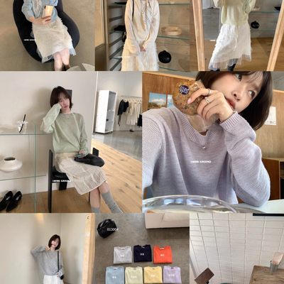 IMISS-26年早春韩标超级大爆款简约圆领百搭针织衫R01300