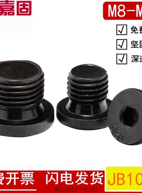 JB1001 内六角法兰面碳钢堵头油塞喉塞 公制/英制细牙螺塞 M8-M48