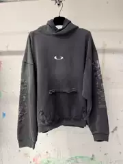 Paris Style 25FW New Arrival Tape Masking Paper Washed Pure Cotton Pullover Hoodie Couple Autumn Long Sleeve Men