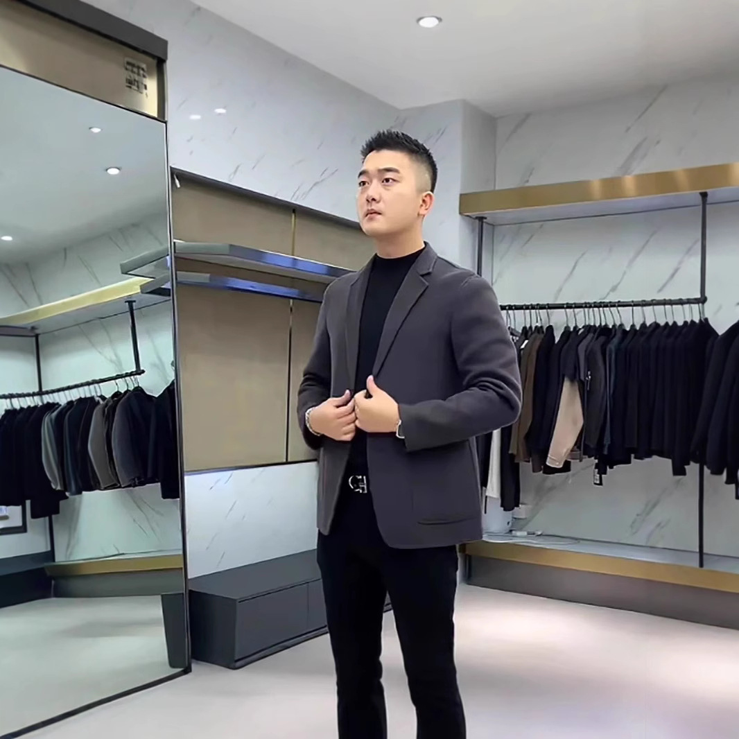 2025秋冬季西服双面呢非羊绒休闲男士小西装毛呢外套呢子短款大衣