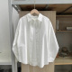 宽松显瘦衬衣春秋休闲外套潮 外穿长袖 纯棉白色防晒衬衫 女2025夏季