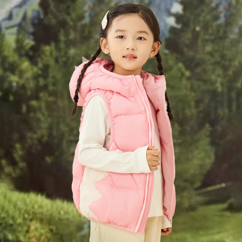 男童羽绒马甲儿童带帽子女童加厚背心秋冬新童装外套宝宝羽绒马夹