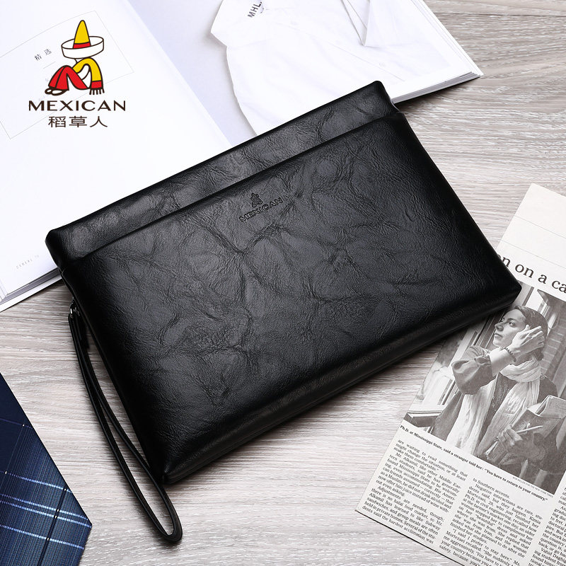 稻草人2025新款手拿包正品手包男士时尚潮牌手抓包商务信封钱包男