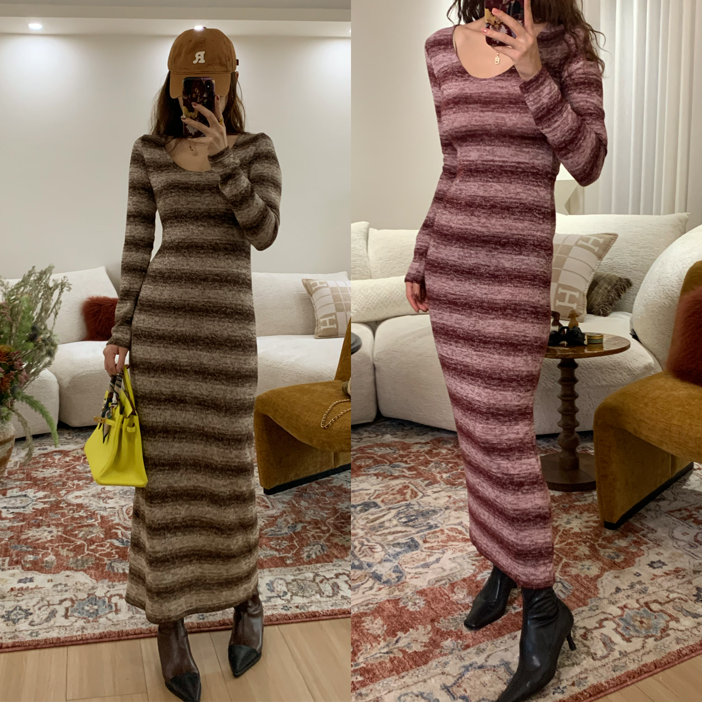 夏罗罗进口花纱秋冬针织连衣裙