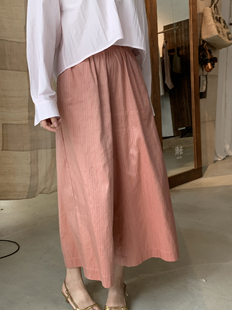 夏罗罗自制 双宫真丝三文鱼色阔腿裤 光泽又有垂坠感 chao显贵