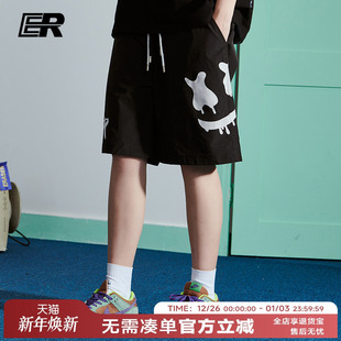 休闲运动裤 ER笑脸短裤 五分裤 男夏季 街头潮牌短裤