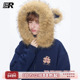 复古外套男女 连帽加绒卫衣美式 王橹杰同款 ER小熊耳朵毛领开衫