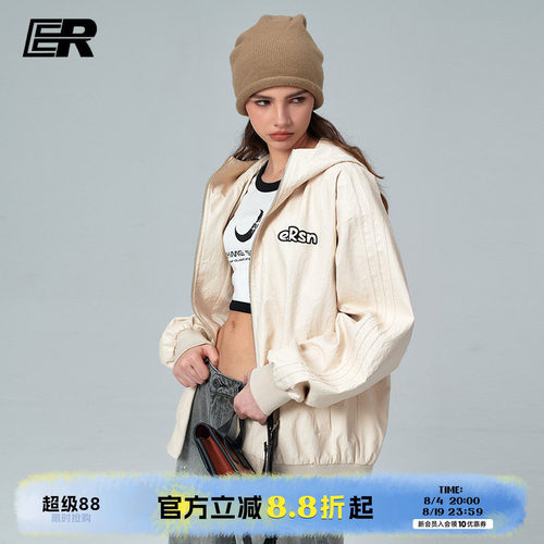 ER连帽开衫皮衣夹克外套