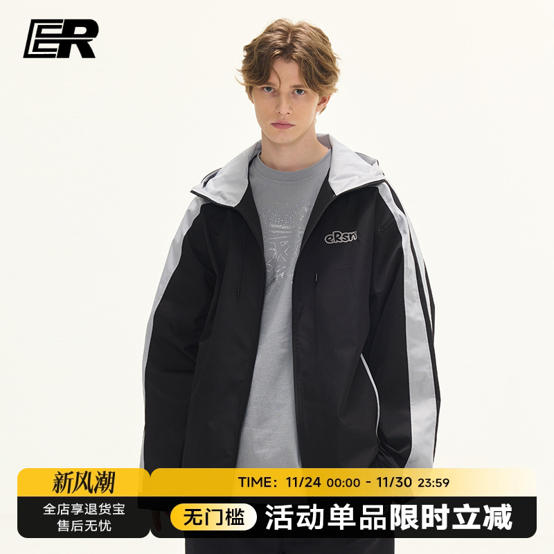 撞色拼接飞行夹克情侣外套