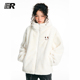 ER笑脸仿兔毛外套潮牌情侣宽松毛绒加厚连帽棉服