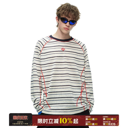 【王翊恩】ER哈苏线条纹撞色T恤