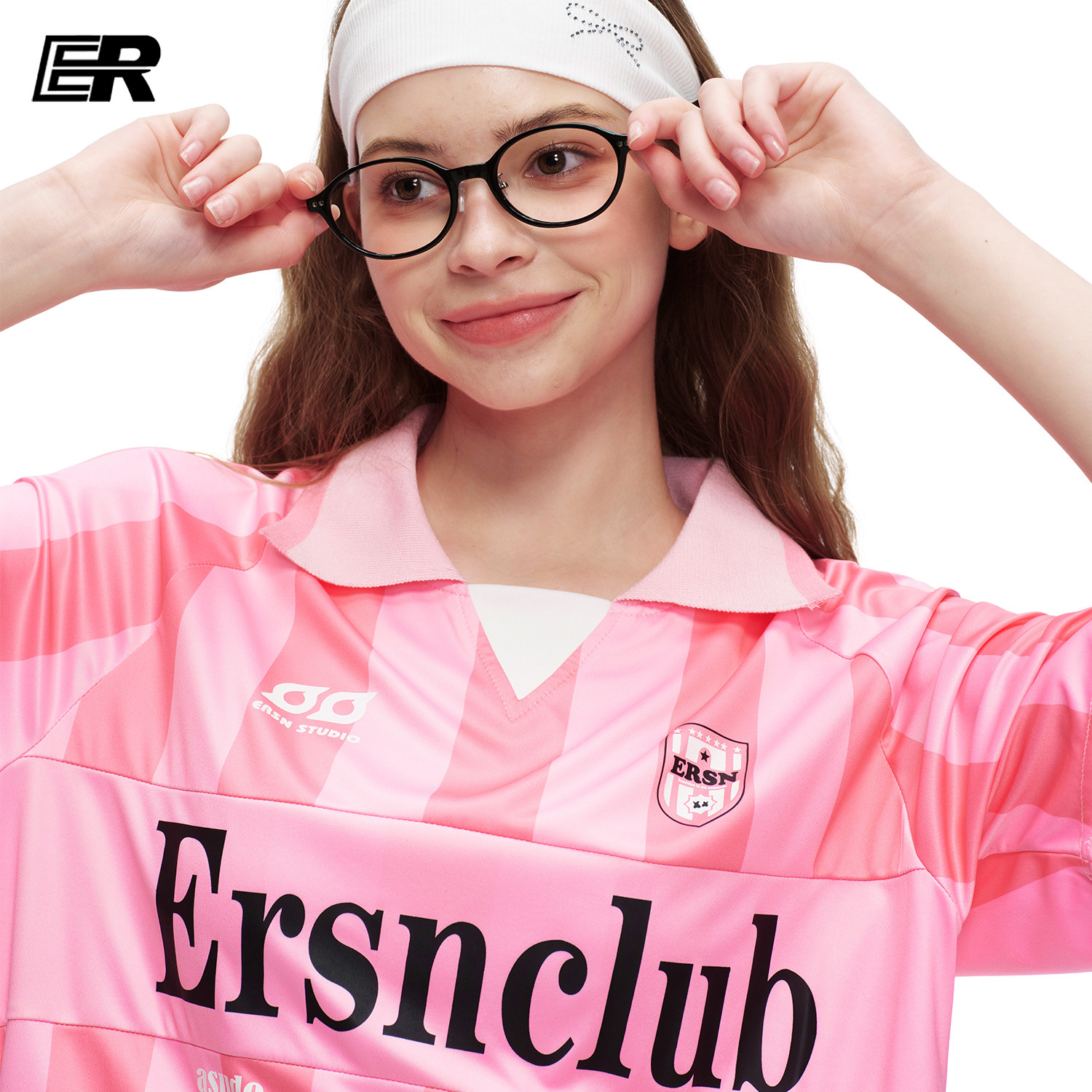 ER设计感撞色条纹翻领POLO衫女短袖美式复古球衣运动上衣2026年春