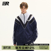 ER三条杠立领夹克2026秋季 复古潮牌情侣宽松 泽西风运动外套美式