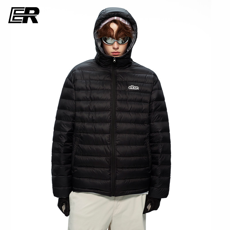 ER潮流轻量化排骨羽绒服男女冬季新款短款连帽户外轻薄保暖外套,男装,羽绒服,淘宝优惠券,粉丝福利购,淘宝优惠卷