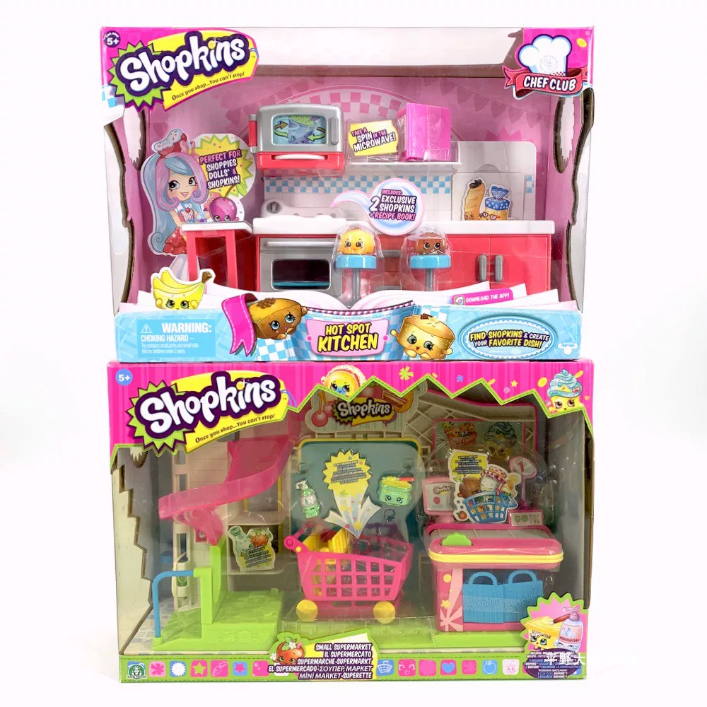 ชุดของเล่น Shopkins ซูเปอร์มาร์เก็ตและครัว — ชุดหลายชิ้น มีตัวเลือกกล่องพกพา