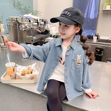 女童牛仔衬衫春秋季2025新款儿童夏款洋气宝宝薄外套上衣春装衬衣