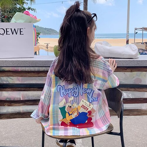 女童格子衬衫秋装2026新款洋气