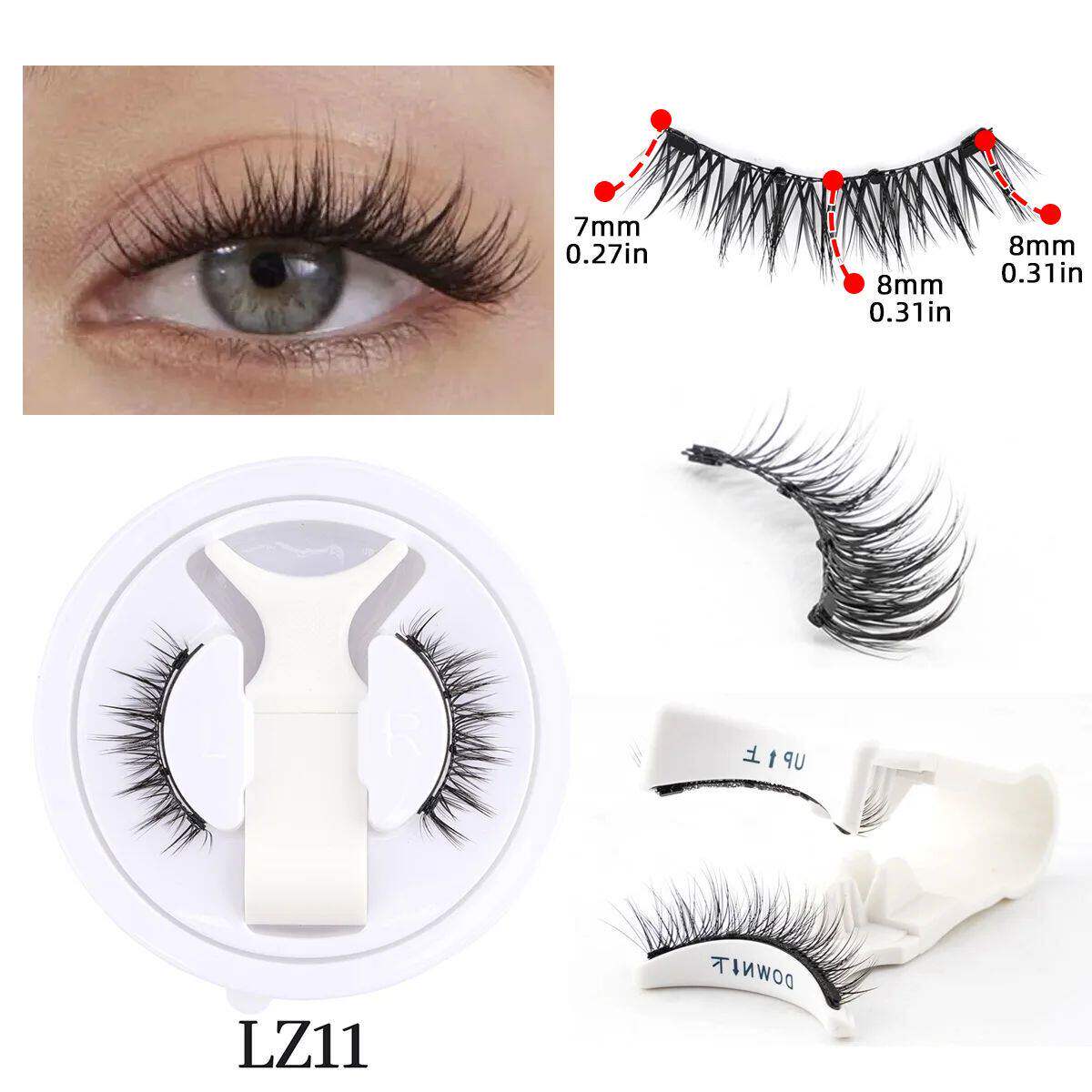 1 Pair Magnetic Eyelashes Handmade Fluffy Faux Mink Lashes R