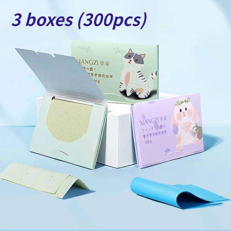 100/300pcs Protable Face Oil Blotting Paper Matting Face Wip