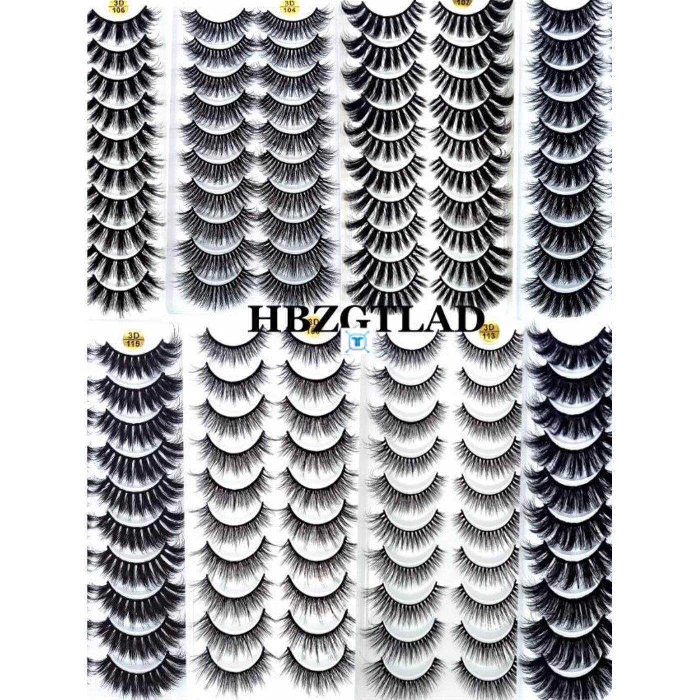 NEW 3/5/10 pairs 100% Real Mink Eyelashes 3D Natural False
