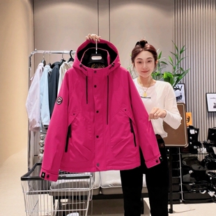 加棉冲锋衣外套女短款夹棉上衣2025秋季新款女装二棉夹克薄棉服厚