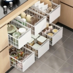 厨房水槽置物架碗碟抽拉式多功能收纳架家用橱柜拉篮分层收纳架