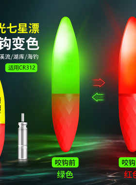 电子夜光七星漂豆夜钓LED高灵敏醒目溪流漂咬钩变色日夜两用浮漂