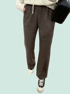 高腰含羊窄版阔腿裤加厚宽松百搭休闲裤显瘦款裤子女2024新款爆款