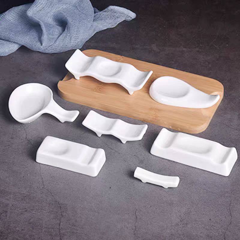 高档酒店摆台餐具纯白陶瓷筷架两用多用筷子架筷枕筷托汤匙托勺,餐饮具,筷子架,淘宝优惠券,粉丝福利购,淘宝优惠卷