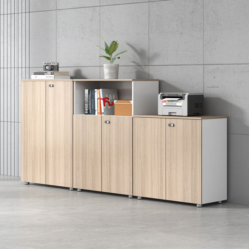 文件柜低柜信息柜木质可锁文件柜小型办公储物柜侧柜分区储物柜