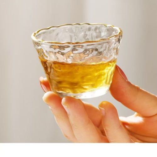喝茶玻璃小茶杯家用米酒白酒杯耐高温防爆玻璃日式透明茶杯小酒杯